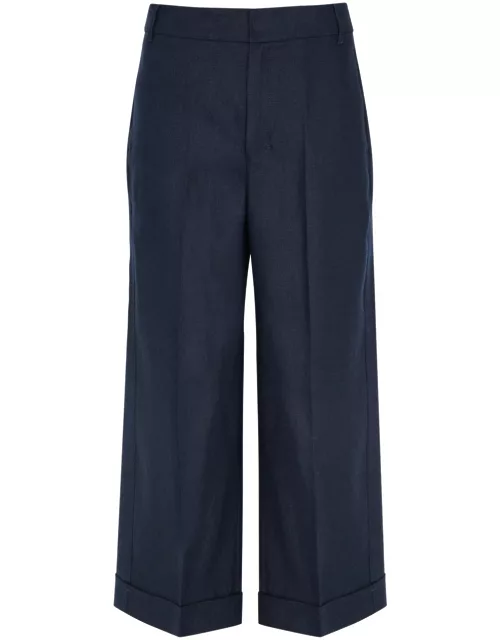 S Max Mara Salix Linen Trousers - Navy - 10 (UK10 / S)