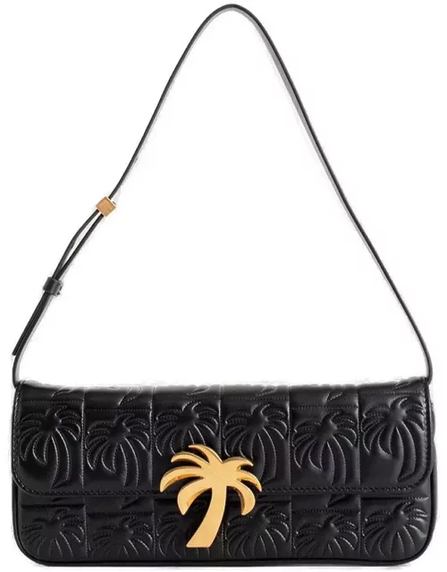 Palm Angels Palm Tree Plaque Foldover Top Shoulder Bag