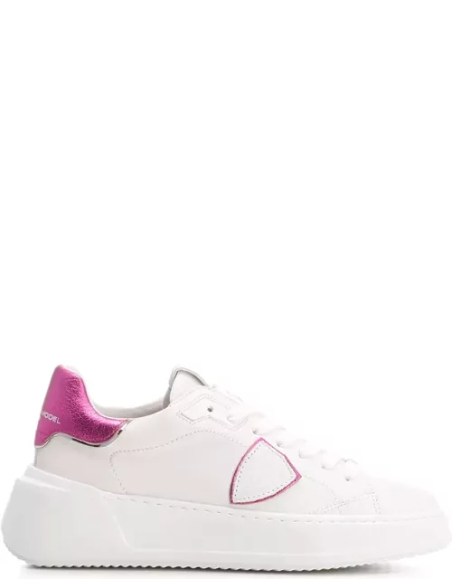 Philippe Model temple Sneakers With Fuchsia Detail