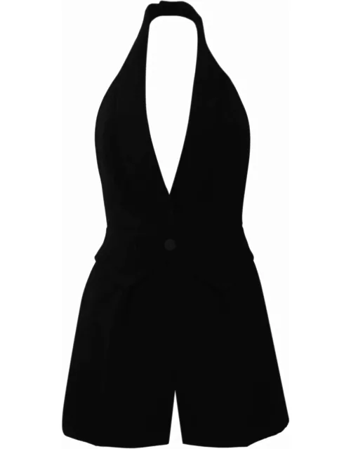 Elisabetta Franchi Short Crepe Jumpsuit With Vest