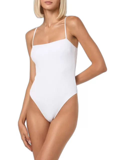 MC2 Saint Barth Woman White Ribbed One Piece Swimsuit