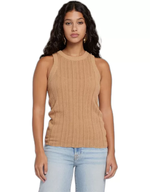 Racer Back Knit Tank in Toffee