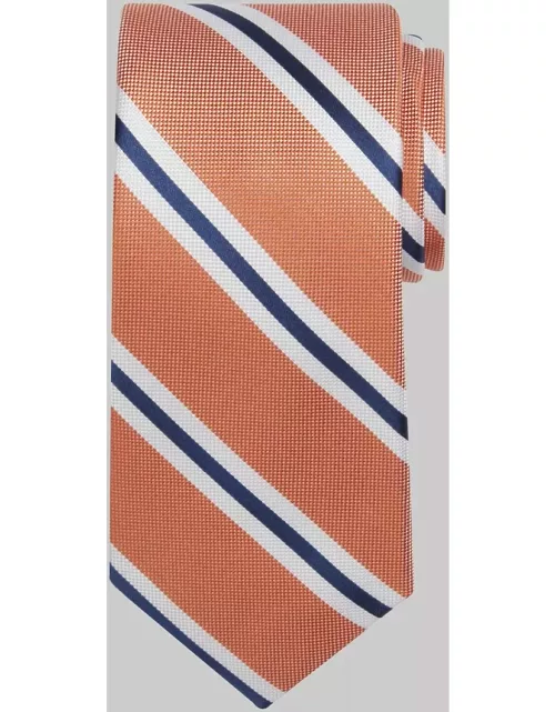 JoS. A. Bank Men's Traveler Collection Oxford Satin Stripe Tie - Long, Orange, LONG