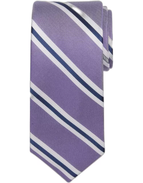 JoS. A. Bank Men's Traveler Collection Oxford Satin Stripe Tie - Long, Purple, LONG