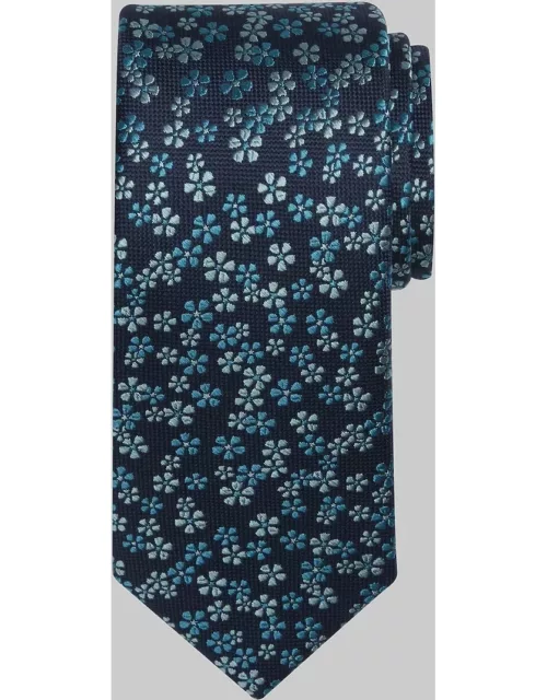 JoS. A. Bank Men's Traveler Collection Tossed Floral Tie, Aqua, One