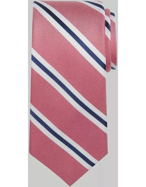 JoS. A. Bank Men's Traveler Collection Oxford Satin Stripe Tie - Long, Berry, LONG