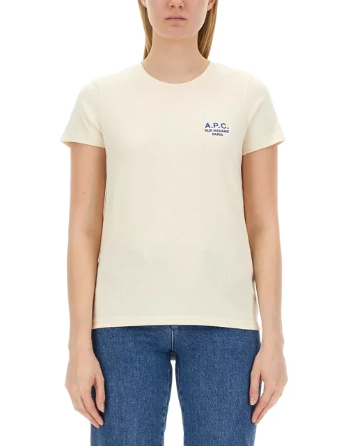 a.p.c. t-shirt with logo embroidery