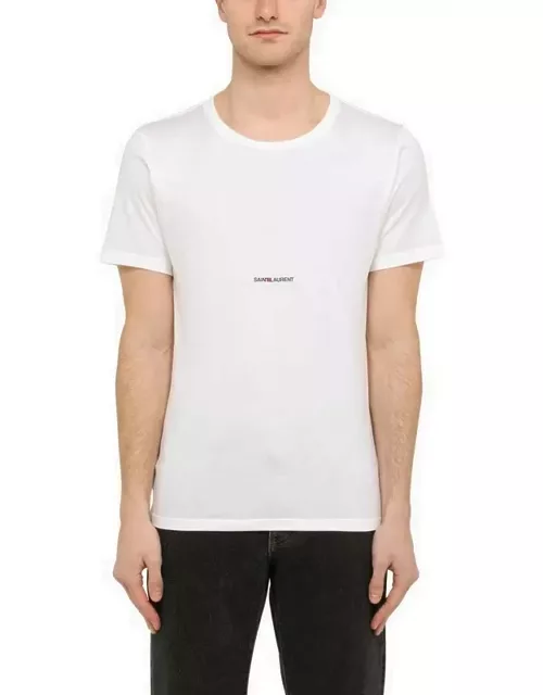 White logo-print crewneck t-shirt