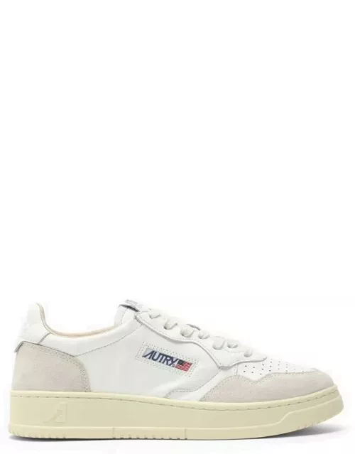 Medalist trainer in white leather and suede
