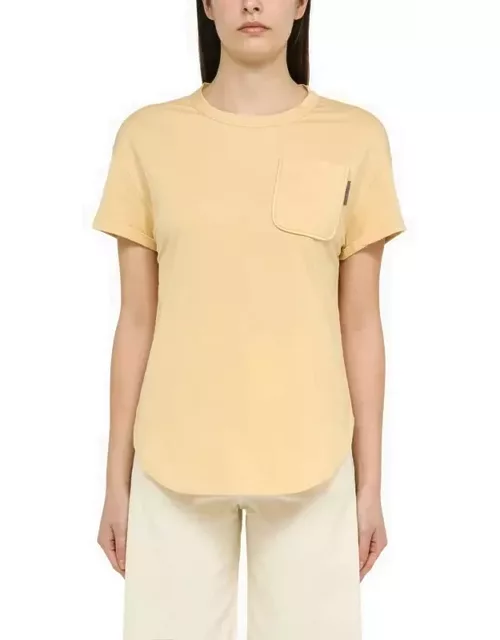 Lemon-coloured cotton T-shirt