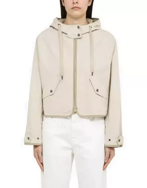 Lightweight rope-coloured cotton-blend jacket