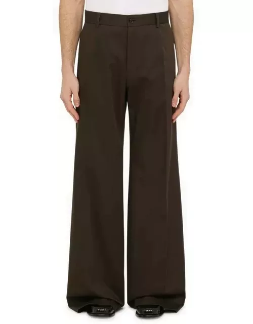 Brown flared cotton trouser