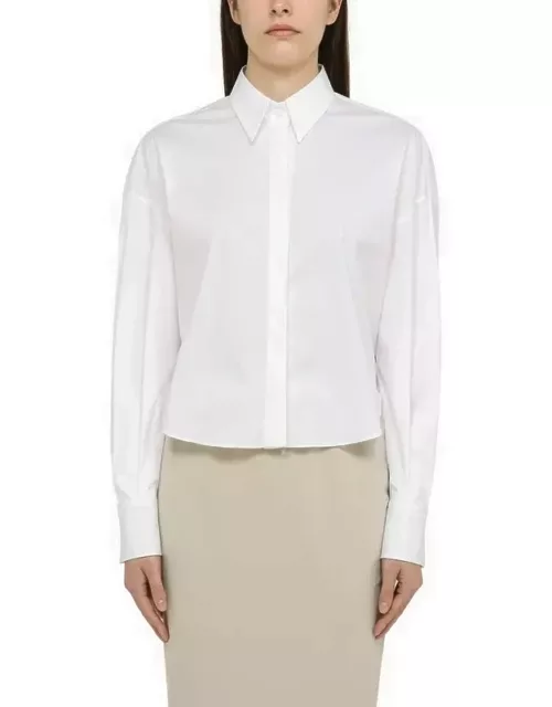 White cotton-blend shirt