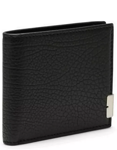 Black leather B Cut wallet