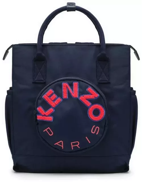 Navy blue changing bag with logo