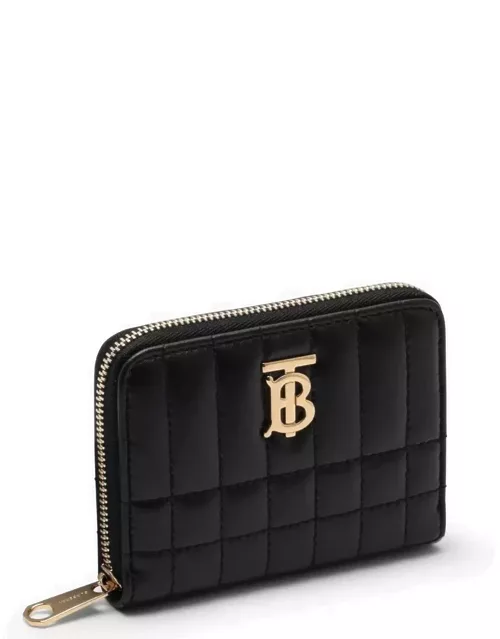 Black quilted leather wallet