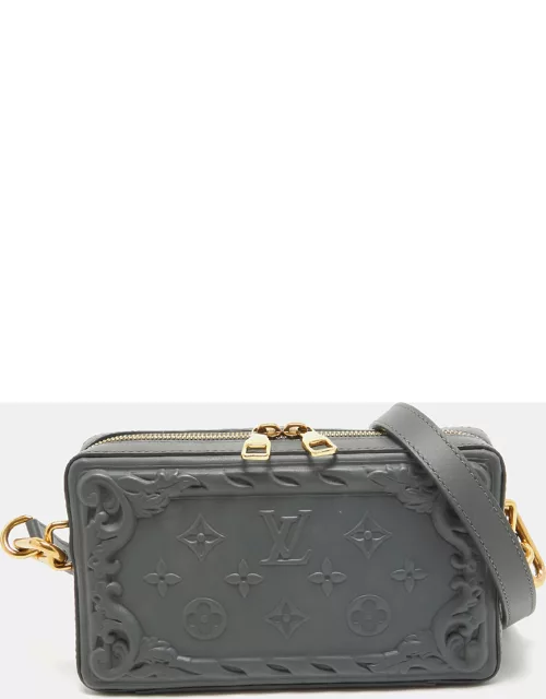 Louis Vuitton Dark Grey Ornate Debossed Leather Soft Trunk Wearable Wallet