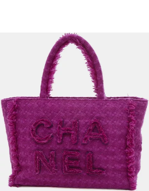 CHANEL Tweed Giant Logo Shopping Bag
