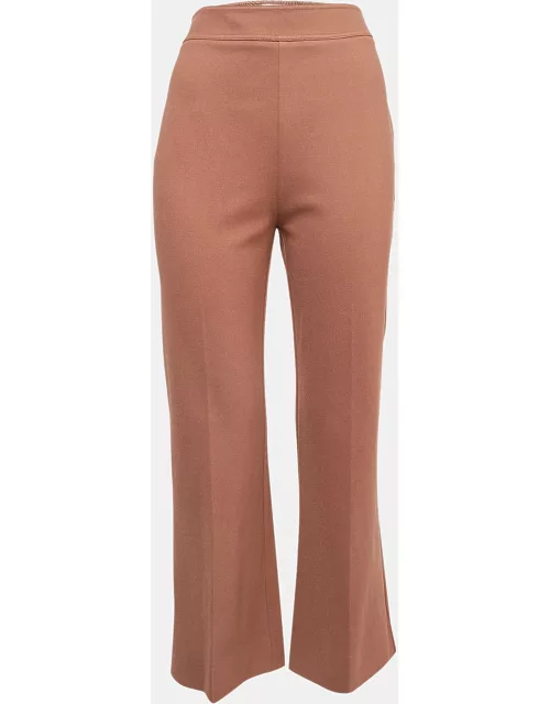 Victoria Victoria Beckham Brown Stretch Knit Flared Trousers