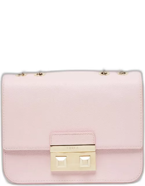 Furla Light Pink Leather Bella Chain Shoulder Bag