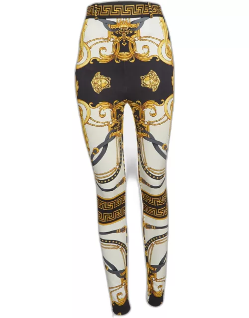 Versace Multicolor Baroque Print Knit Skinny Pants