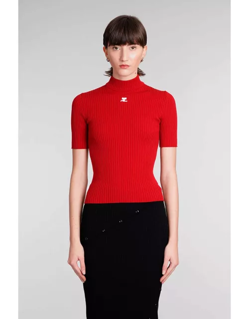 Courrèges T-shirt In Red Viscose