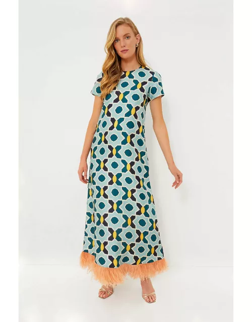 Plaza Swing Dress with Feather