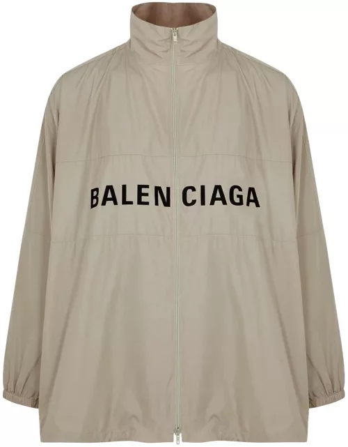 Balenciaga Logo-print Shell Jacket - Beige