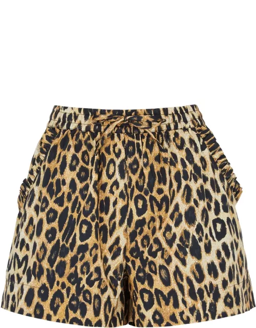 Damson Madder Leopard-print Cotton Shorts - 12 (UK12 / M)