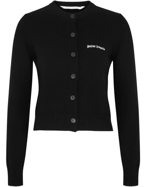 Palm Angels Logo-embroidered Cotton Cardigan - Black And White - L (UK14 / L)