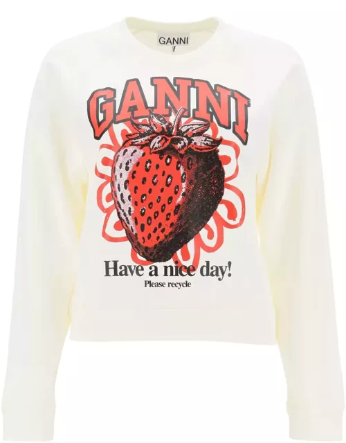 Ganni Isoli Raglan Strawberry Sweatshirt