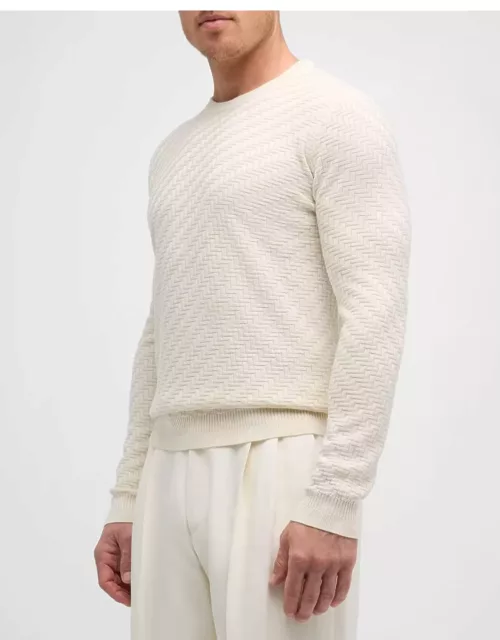 Men's Chevron Knit Crewneck Sweater