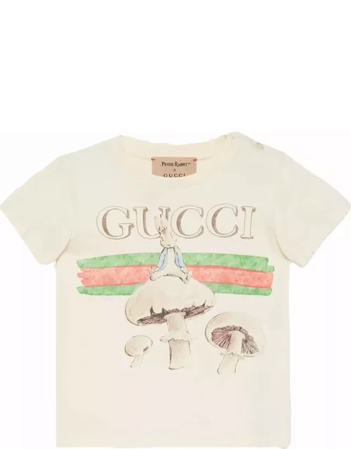 Gucci Off White Cotton Jersey T-shirt