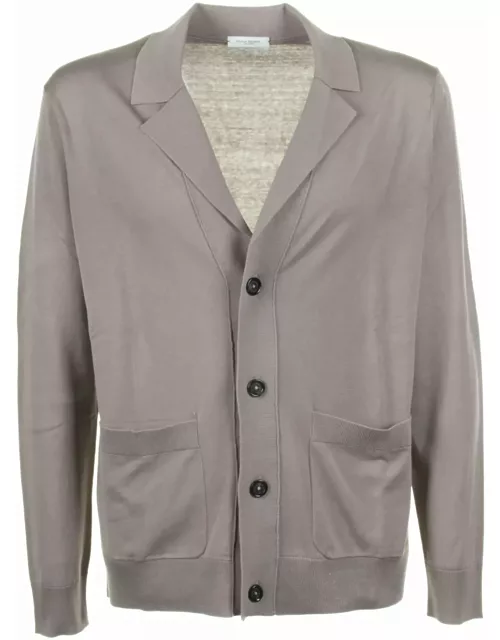 Paolo Pecora Dove Gray Cardigan With Pockets And Button