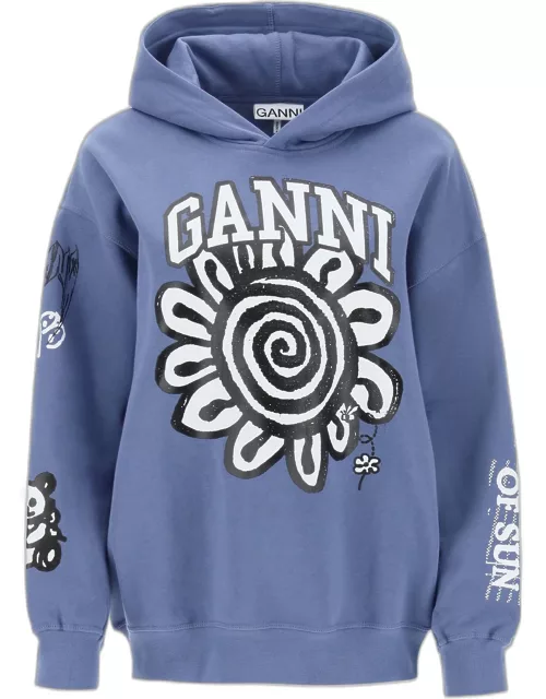 Ganni Hoodie With Graphic Print