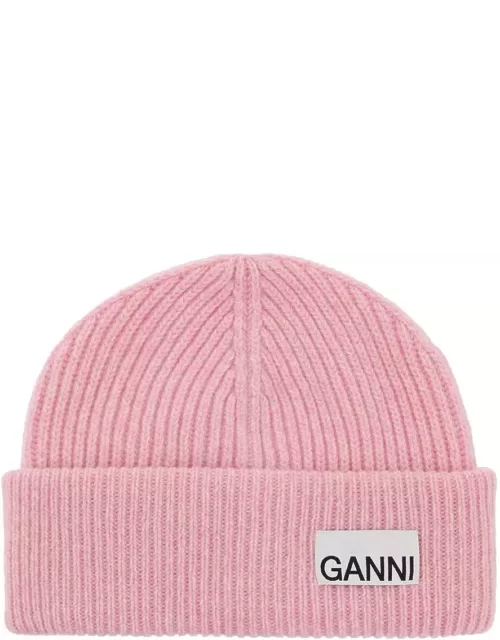 Ganni Pink Wool Blend Cap