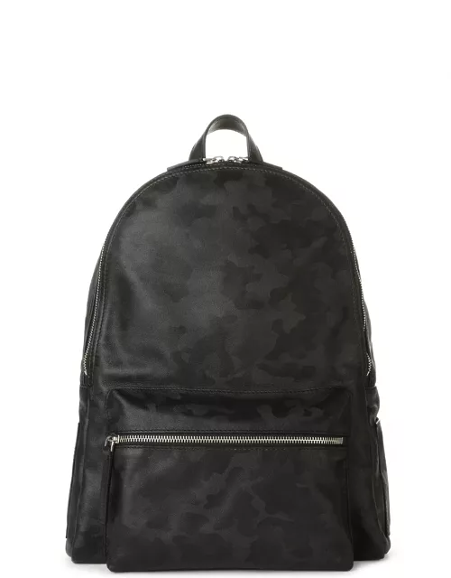 Orciani Skyline Black Leather Backpack