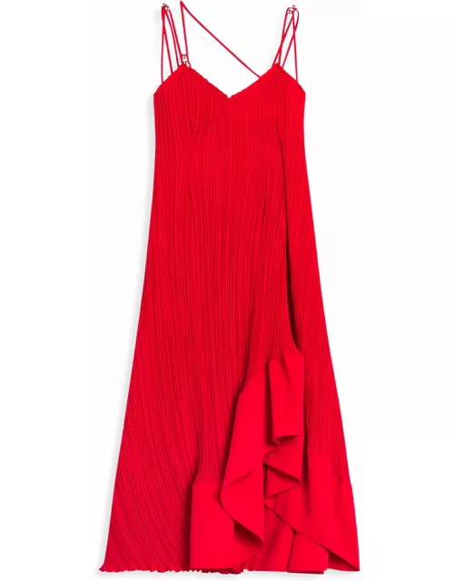 Lanvin Long Pleated Strapped Dres