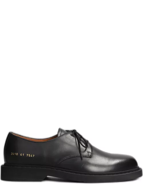 Common Projects Lace Up Shoes In Black Leather
