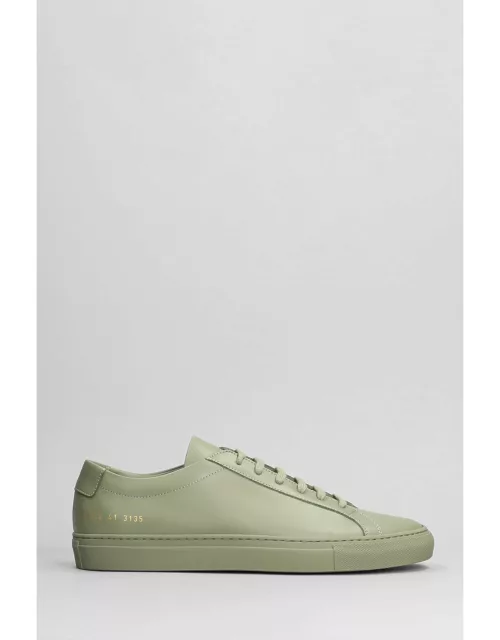Common Projects Achilles Low Sneakers In Green Leather