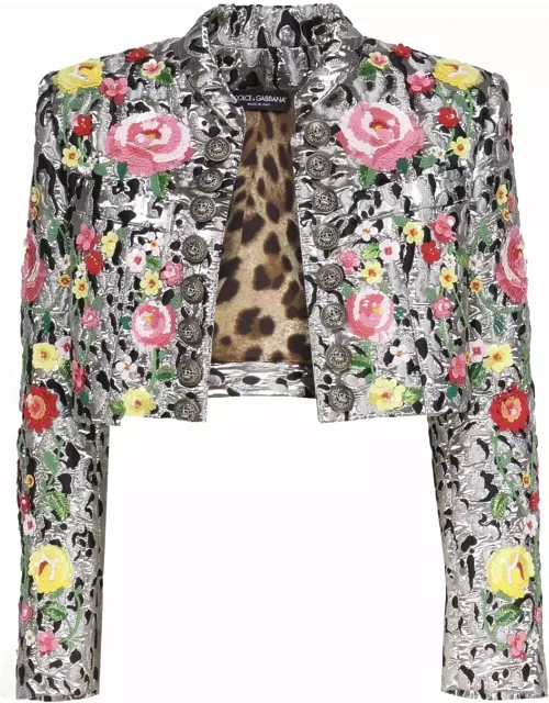 Dolce & Gabbana Jacket With Animal Print And Flower