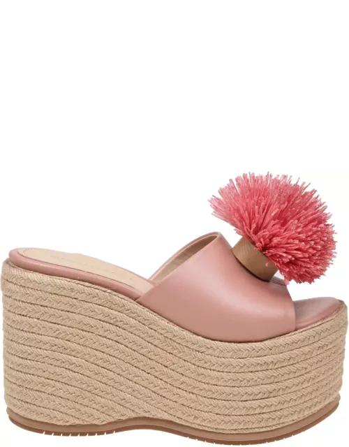 Paloma Barceló Lala Mules In Blush Color Leather