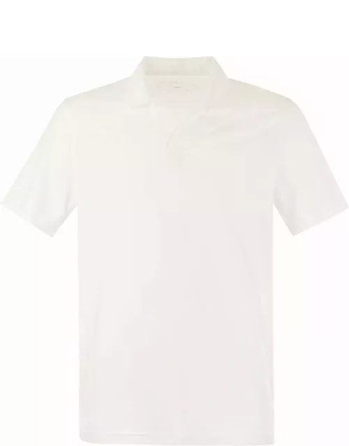 Fedeli Cotton Polo Shirt With Open Collar