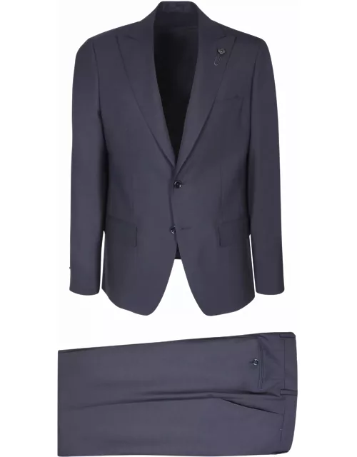 Lardini Stretch Fabric Blue Suit