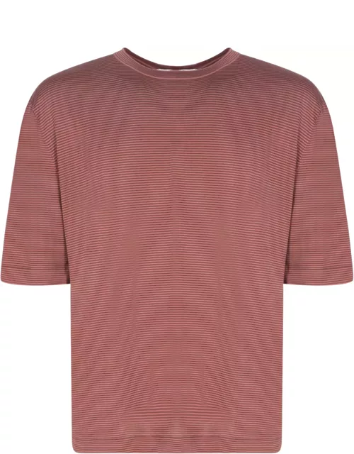 Lardini Jersey Striped Red/brown T-shirt