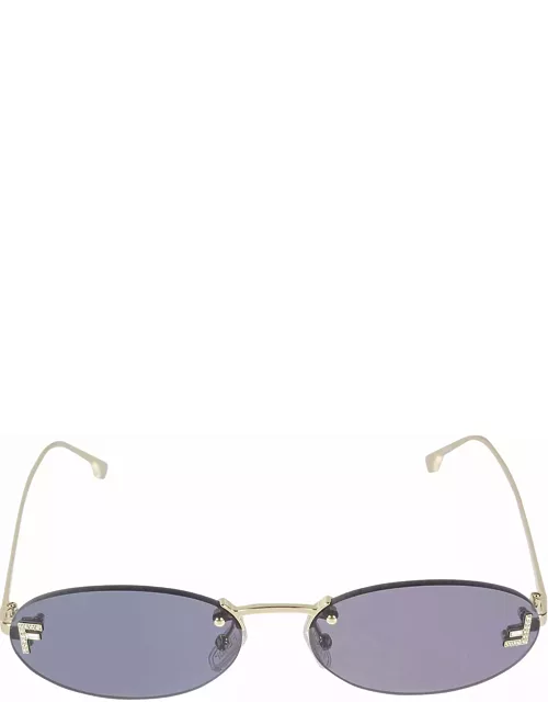 Fendi Eyewear Embellished Logo Rimless Sunglasse