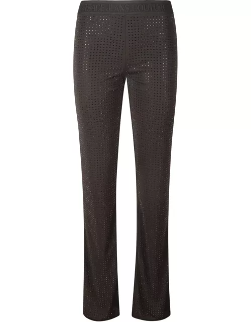 Versace Jeans Couture Elastic Logo Waist Embellished Trouser
