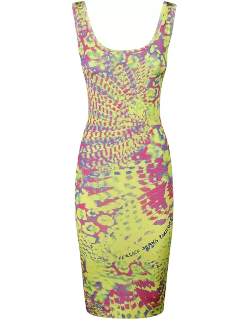 Versace Jeans Couture Pattern-printed Sleeveless Stretched Dres
