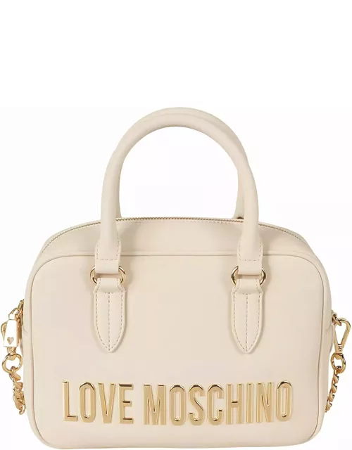Love Moschino Round Top Handle Logo Embossed Shoulder Bag