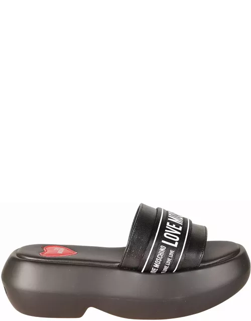 Love Moschino Heart Patched Sandal